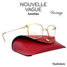NOUVELLE VAGUE occhiali ELLSON laminato 14kt VINTAGE 80s eyeglasses M.in Italy
