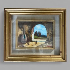 “Interno “olio su cartone Telato firmato Tommasi