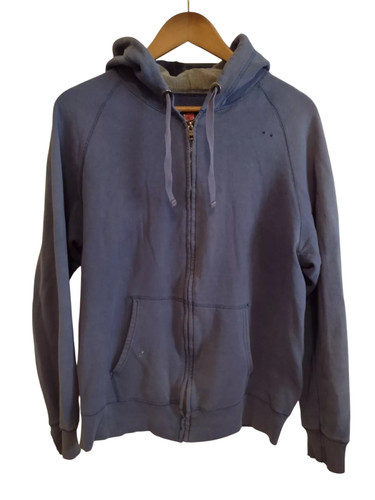 Felpa con cappuccio zip blu