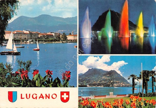 Cartolina lugano varie vedute - cartolina,