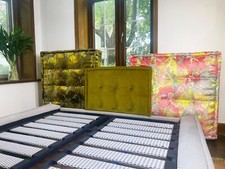 Testiera Letto Mah Jong MahJong Letto Tessuto Imbottito Misura Personalizzata King Queen