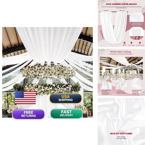 Panels white ceiling drapes - 8,