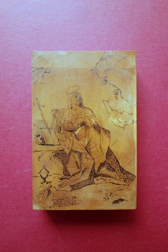 Lastra legno bosso dipinta - legno, di