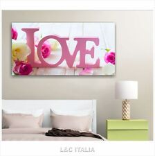 Italiaquadri Vintage Love 3 - Quadro Moderno Shabby Chic 90x45 Stampa Tela Casa