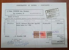 CONTRATTO DI BORSA 31.12.1962 BANCA D'ITALIA - BOT CON 3 MARCHE DA BOLLO 