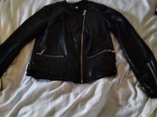 Women's  Small Alcott Zipper Black Jacket 22" Long, 15" Wide,Sleeves 21" 