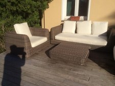 SET DI MOBILI DA GIARDINO MARCA UNOPIU' IN OTTIMO STATO CON CUSCINI + 2 LETTINI