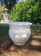 VASO ORCIO FIORIERA PER PIANTE E FIORI DA GIARDINO ESTERNO IN CEMENTO MARMO 37CM
