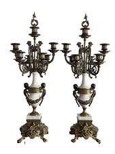 Candelabri in marmo e bronzo