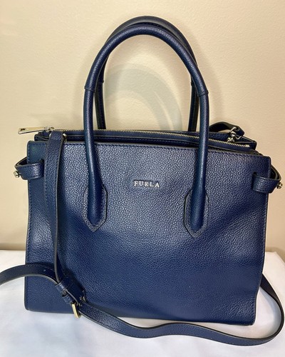 Furla blue satchel top handle - furla,