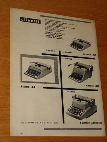 Olivetti lettera anni - olivetti, 22=anni