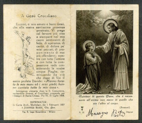 Santino holy card santa - santino,