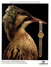 LORENZ Orologio COLLEZIONE ORO 18 KT quarzo Pubblicità 1 pagina 1989 originale