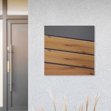 Cassetta postale da parete antracite e aspetto legno con serratura 37x36,5x11 cm