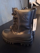 ? Stivali Pelle Donna Calvin Klein CK Taglia 37 EU 4 UK 6.5 US - NUOVI!!