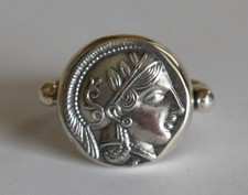 Anello Argento Dea Atena Misura Us 8 1/2 Simbolo di Saggezza Forza Strategia