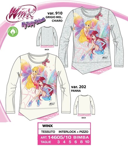 Winx maglia maglietta manica
