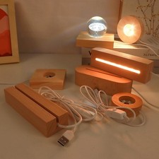 Base legno massello LED luce