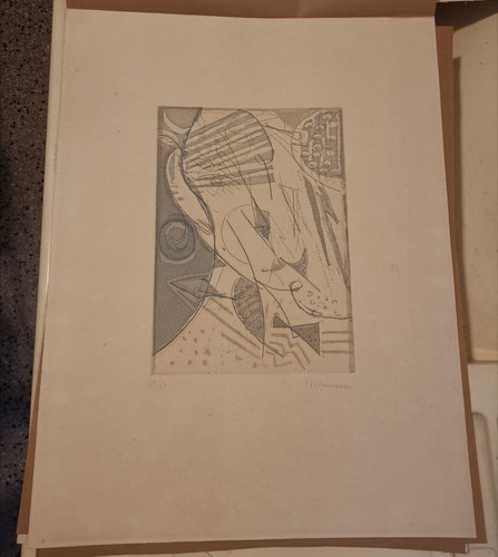 Litografia ritratto grigio - litografia,