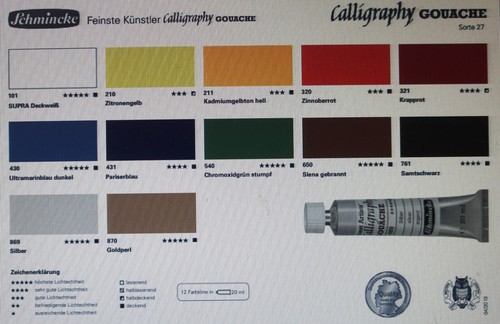 Schmincke gouache calligrafia - schmincke,