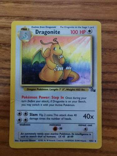 Dragonite fossil carta - fossil,