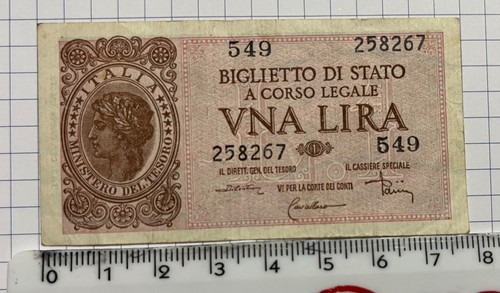 Banconota italia lira del - italia, 1