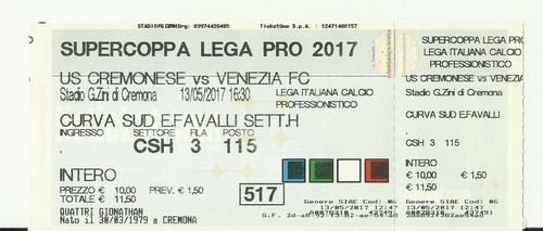 Biglietto stadio calcio - biglietto,