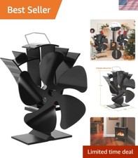 Ventilatore per stufa nero compatto 5 pale nuovo - nessuna elettricità richiesta e surriscaldamento sicuro