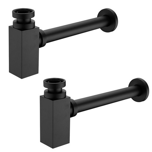 Sifone nero scarico lavabo - 2x,