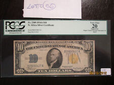 BANCONOTA 10 DOLLARI 1934A AFRICA SILVER CERTIFICATA PCGS ARANCIONE VERY FINE 20