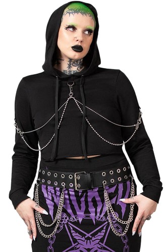 Top con cappuccio killstar - killstar,