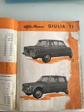 Alfa Romeo Giulia 1300 TI Libretto uso manutenzione originale DANNEGIATO