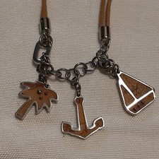 Collana ALVIERO MARTINI 1a CLASSE S. STEEL 3 CiondolI MARINA  CM. 55 Lunghezza