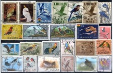 Tematica Uccelli annate e nazioni varie - 83 pezzi usati (m1464)