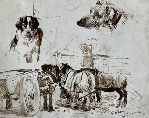 Antique watercolour painting - antique,