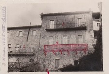 ASSISI - Palazzo con Progetto di Balcone Disegnato a Penna Rossa 1935 Fotografia