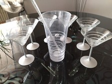 Servizio 6 Calici Cocktail bicchieri Caraffa IVAT Made in Italy Decorati a mano