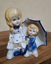 COPPIA FANCIULLI Vintage - Fine porcellana Capodimonte marchio A - Made In Japan