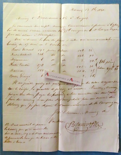 Marans 1841 lettre m - marans,