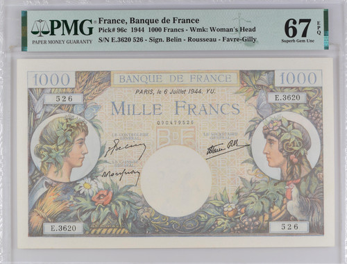 Francia 1000 franchi 1944 - francia,