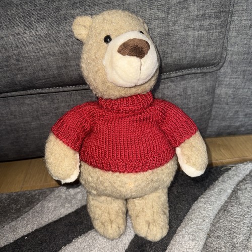 Maglione rosso orso marrone