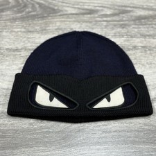 Berretto Fendi ricamato Bad Bugs occhi di mostro 'blu navy nero'