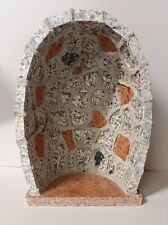 Grotta artigianale in granito grigio inserti marmo rosso cm 41,5 made in Italy