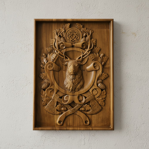 Testa cervo design legno - design, in