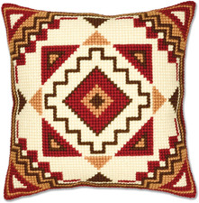 Kit Cuscino Punto Croce Geometrico Set Ricamo Principianti Cuscini Gobelin Decor