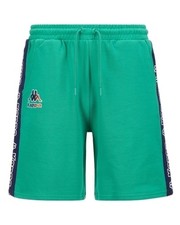  Pantaloncini Shorts UOMO Kappa LOGO FULTO Verde Cotone French Terry con tasche