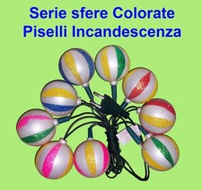 Luci di Natale  Sfere Colorate 60mm manca 1 sfera Piselli  incandescenza U184