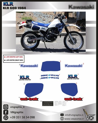 Adesivi klr 600 1984 1987 - adesivi, al