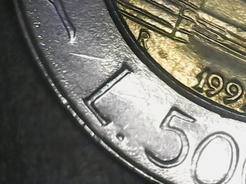 500 lire 1991 con barretta - con, in