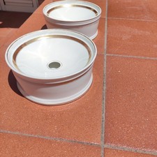 Due Splendide Sputacchiere In Porcellana Bianca Con Bordi Dorati Inizi 900